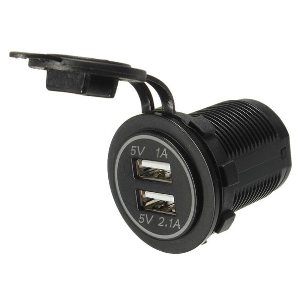 Автомобільний зарядний пристрій USB розетка 12V - 24V (синє світлодіодне підсвічування) AS001006 фото